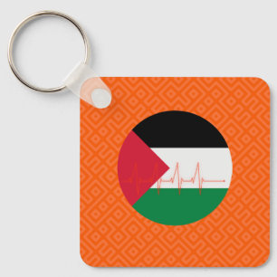 Love Palestine Heart Pulse فلسطين Free Palestine Keychain