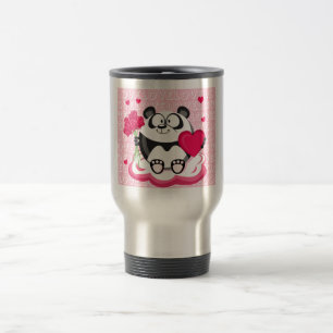 Love panda from the circle series travel mug