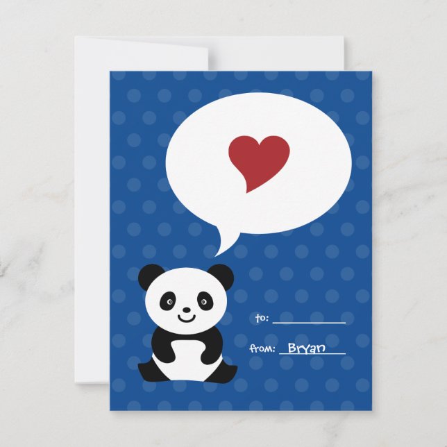 Love Panda Kids Valentine Card (Front)