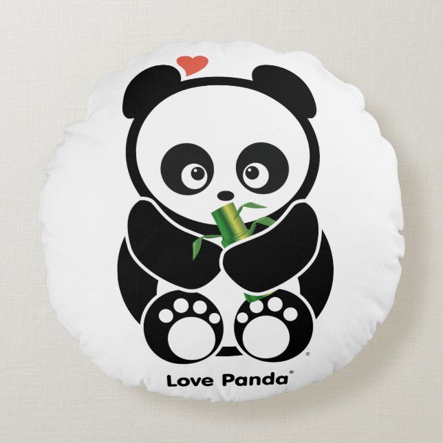 Love Panda® Round Pillow (Front)
