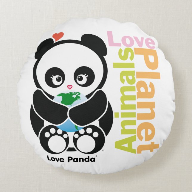 Love Panda® Round Pillow (Front)