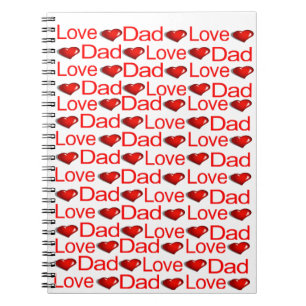 Love Papa Red Hearts Carnet