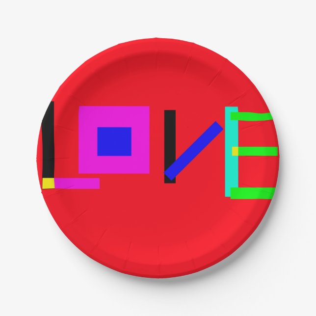 Love Paper Plate (Front)