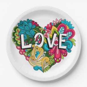 Love   paper plate