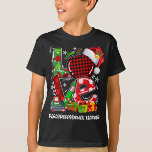 Love Paraprofessional Teacher Christmas Lights San T-Shirt