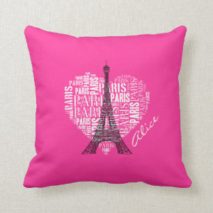 Love Paris Adorable Eiffel Tower Throw Pillow