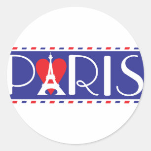 Love Paris Classic Round Sticker