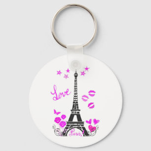 LOVE PARIS EIFFEL TOWER PRINT KEYCHAIN