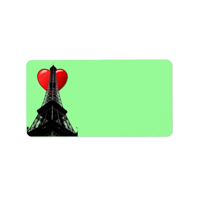 Love Paris Étiquette de adresse (Devant)