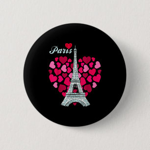 Love Paris Heart Eiffel Tower Souvenir France Fren 2 Inch Round Button
