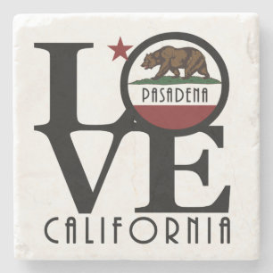 LOVE Pasadena California Stone Coaster