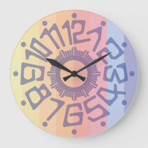 Love PASTEL COLORS by Masanser Large Clock
