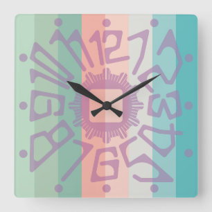 Love PASTEL COLORS by Masanser Square Wall Clock