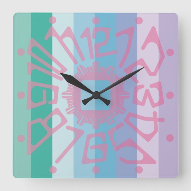 Love PASTEL COLORS by Masanser Square Wall Clock (Front)