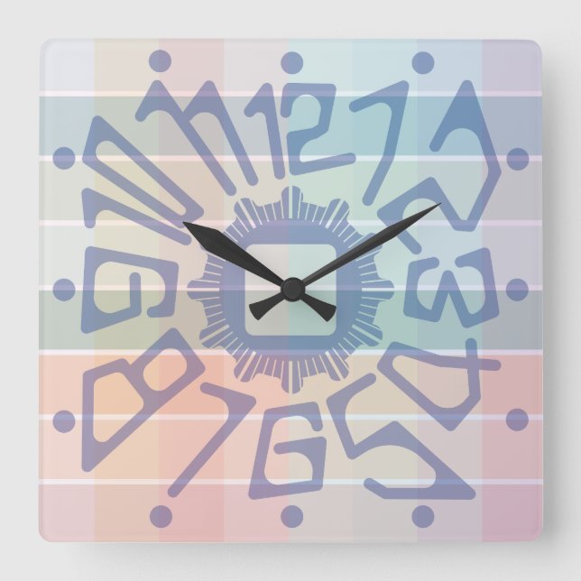Love PASTEL COLORS by Masanser Square Wall Clock (Front)