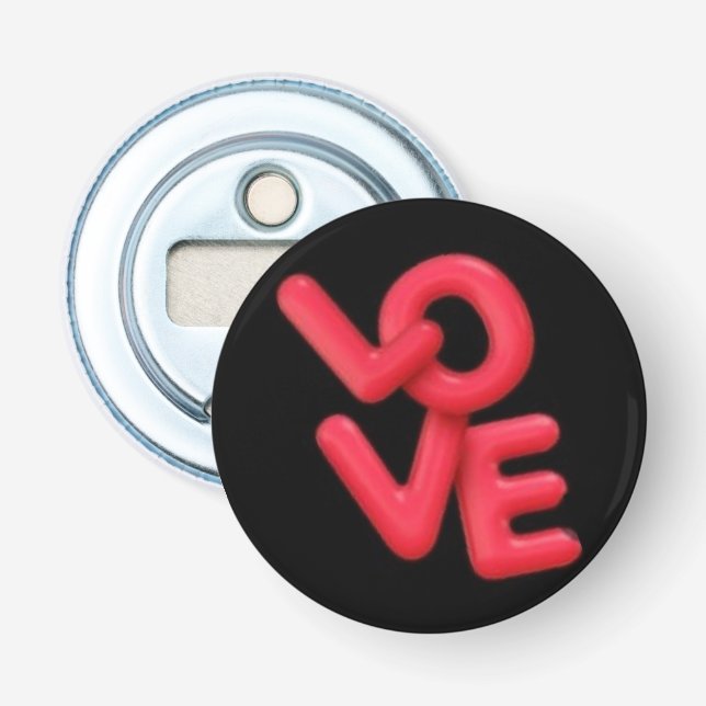 Love 💕 patch — Valentine Pin Button Bottle Opener (Front)