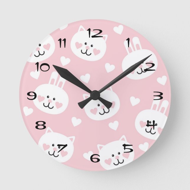 Love Pattern 2 Round Clock (Front)