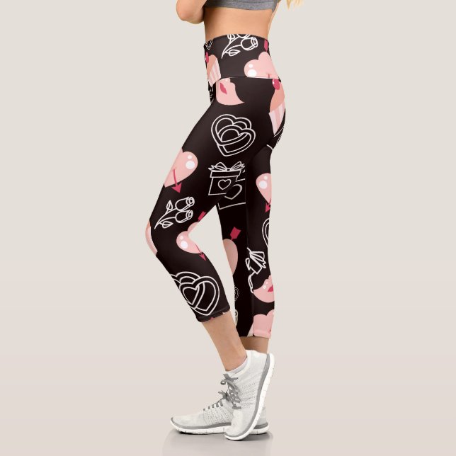 Love Pattern Capri Leggings (Left)