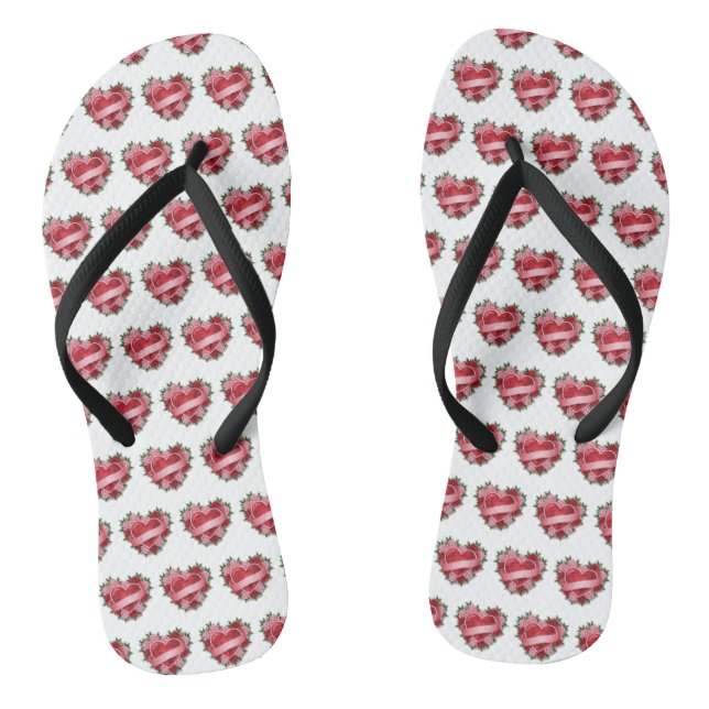 LOVE PATTERN FLIP FLOPS (Footbed)