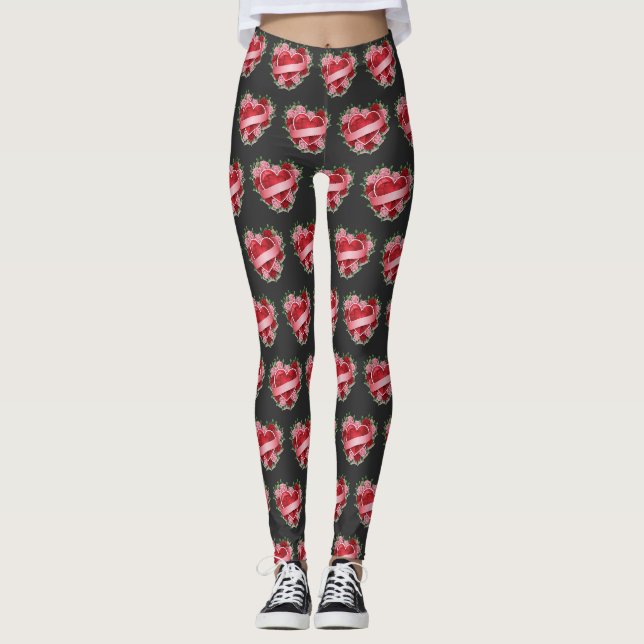 LOVE PATTERN-Leggings Leggings (Front)