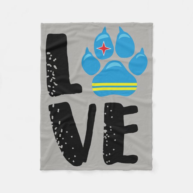 LOVE PAW - BLACK Letters Fleece Blanket (Front)
