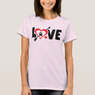 Love Paw Chat Chien Valentine T-Shirt