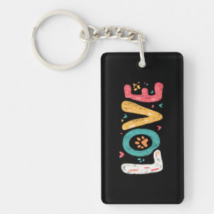 LOVE Paw – Cute Pet Lover Typography Art Keychain