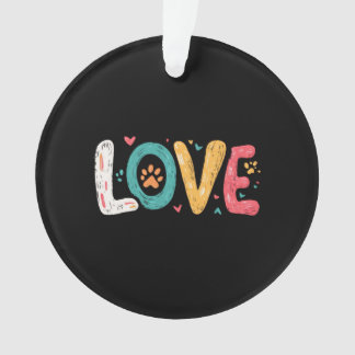 LOVE Paw – Cute Pet Lover Typography Art Ornament