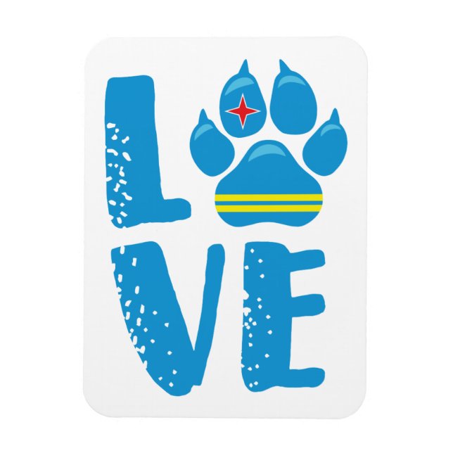 LOVE PAW (lettres bleues) - Magnet (Vertical)