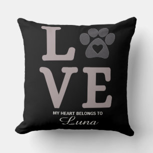 Love Paw – My Heart Belongs to Luna Throw Pillow