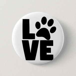 Love Paw (Pick background colour) Custom 2 Inch Round Button