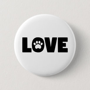 Love Paw Print 2 Inch Round Button