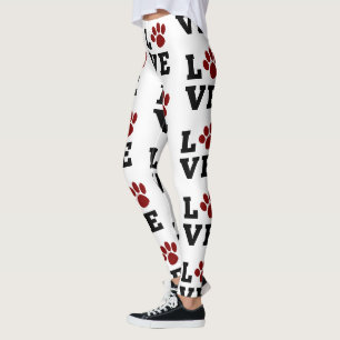 Love Paw Print Animal Lover Dog Lover Leggings
