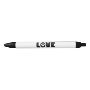 Love Paw Print Black Ink Pen