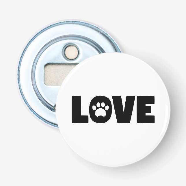 Love Paw Print Bottle Opener (Front)