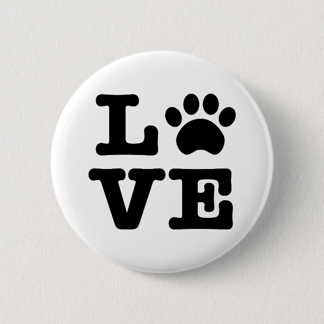 Love Paw Print Button (Front)