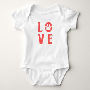 Love Paw Print (Cat, Dog, Pet) Baby Bodysuit