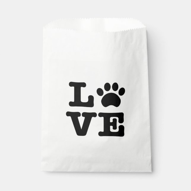 Love Paw Print Favour Bag (Front)