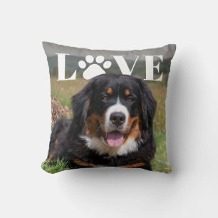 Love Paw Print PhotoPop Throw Pillow