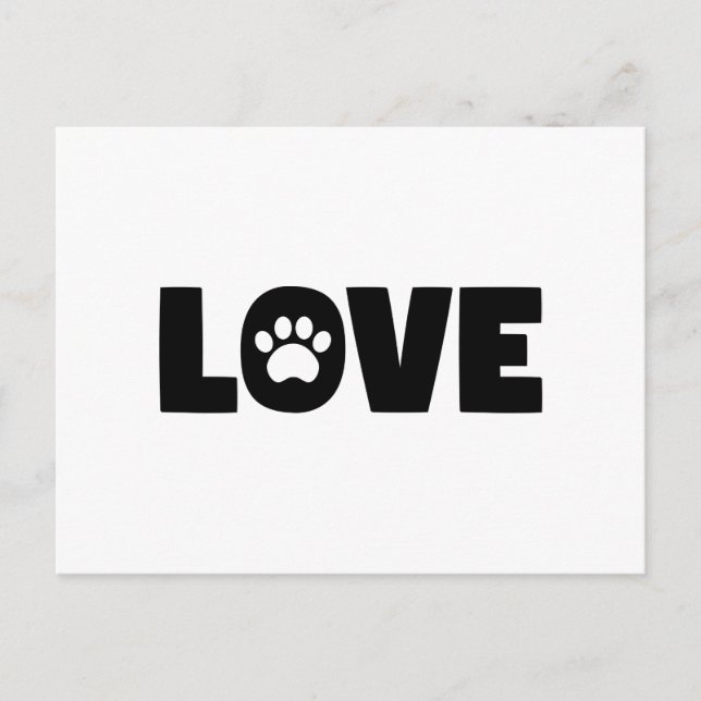 Love Paw Print Postcard (Front)