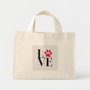 Love Paw Print – Sac fourre-tout mignon pour amate