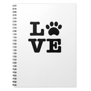 Love Paw Print Spiral Notebook