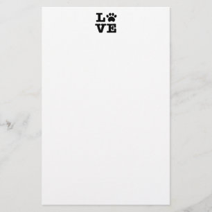 Love Paw Print Stationery