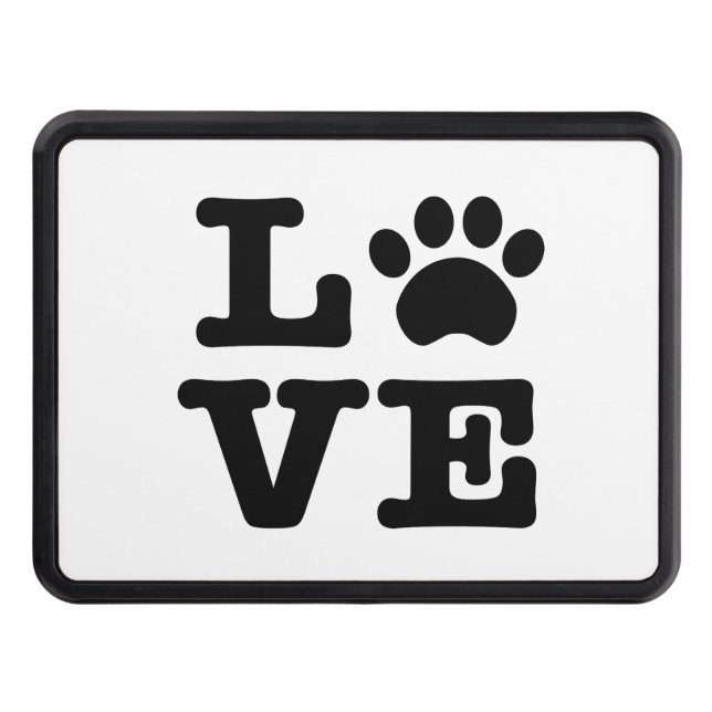 Love Paw Print Trailer Hitch Cover (Front)