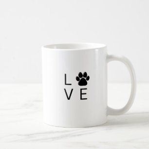 “LOVE” Paw Print White Dog Lover Coffee Mug