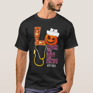 Love PCT Nurse Life Nurse Halloween Pumpkin Costum T-Shirt