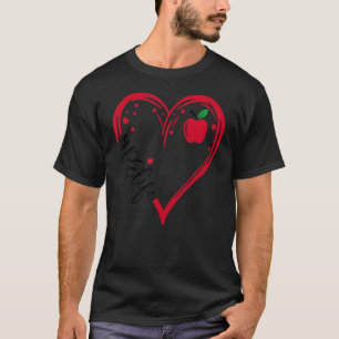 Love Pe Teacher Life Apple Heart Teacher Appreciat T-Shirt