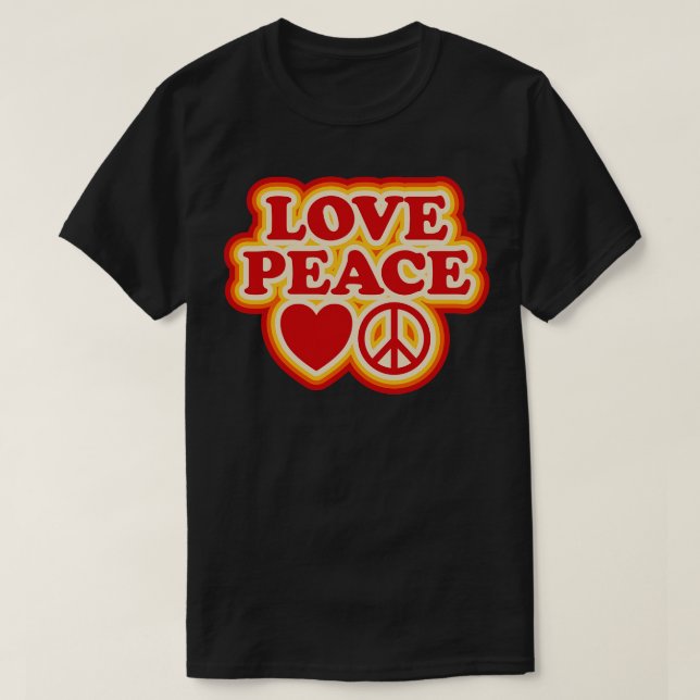 Love Peace 70s Retro Design T-Shirt (Design Front)