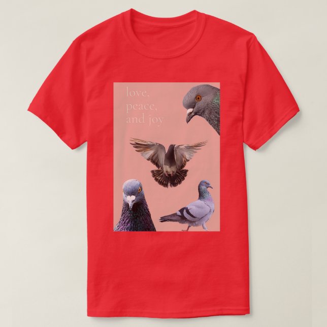 love peace and joy friendly racing pigeon design 2 T-Shirt (Design Front)