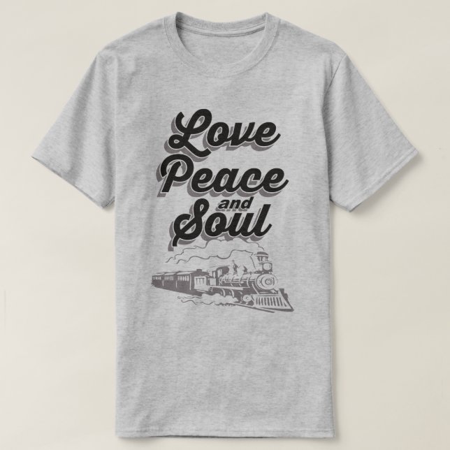 Love Peace And Soul Music Disco Pop Slogan T-Shirt (Design Front)